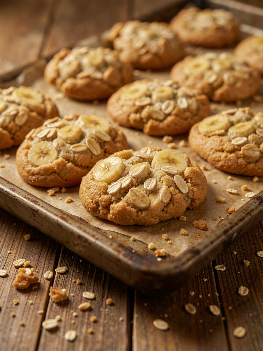 Cookies de aveia e banana